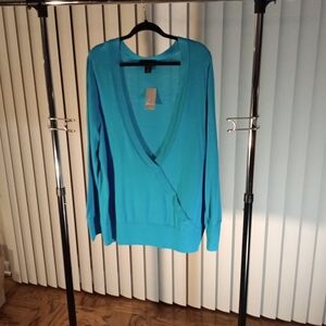 Turquoise Sweater w/design pattern